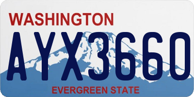 WA license plate AYX3660