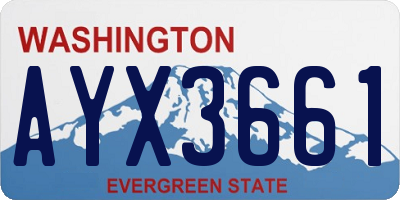 WA license plate AYX3661