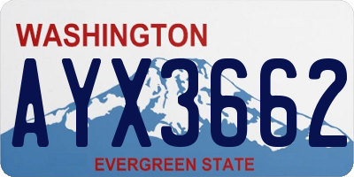 WA license plate AYX3662