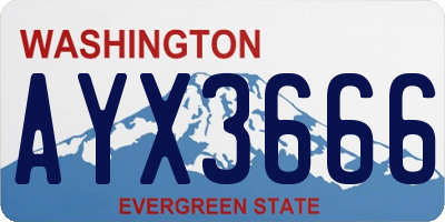 WA license plate AYX3666