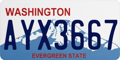 WA license plate AYX3667