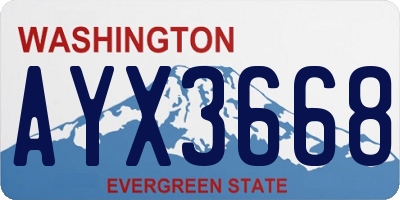 WA license plate AYX3668