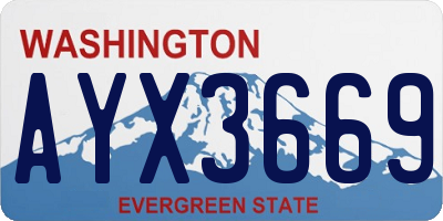 WA license plate AYX3669