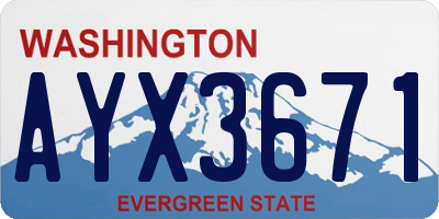 WA license plate AYX3671