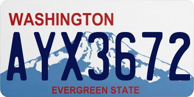 WA license plate AYX3672