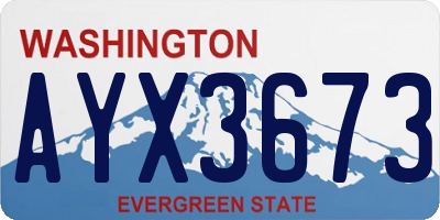 WA license plate AYX3673