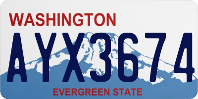 WA license plate AYX3674