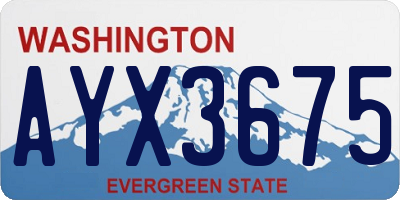 WA license plate AYX3675