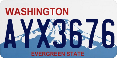 WA license plate AYX3676