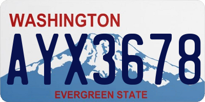 WA license plate AYX3678