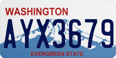 WA license plate AYX3679