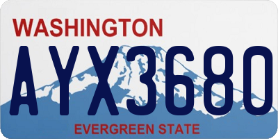 WA license plate AYX3680