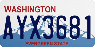 WA license plate AYX3681