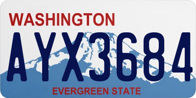 WA license plate AYX3684