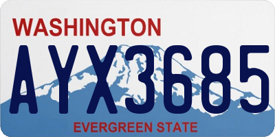 WA license plate AYX3685