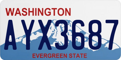 WA license plate AYX3687