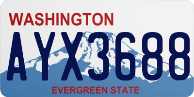 WA license plate AYX3688