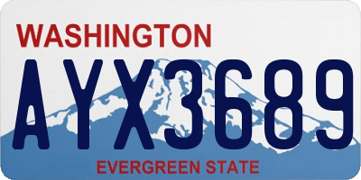 WA license plate AYX3689