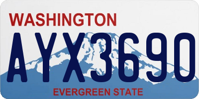 WA license plate AYX3690