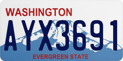 WA license plate AYX3691