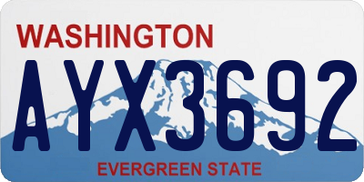 WA license plate AYX3692