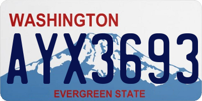 WA license plate AYX3693