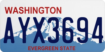 WA license plate AYX3694