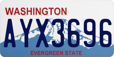 WA license plate AYX3696