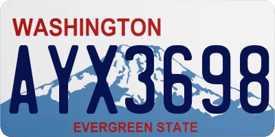 WA license plate AYX3698