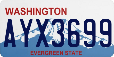 WA license plate AYX3699