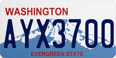 WA license plate AYX3700