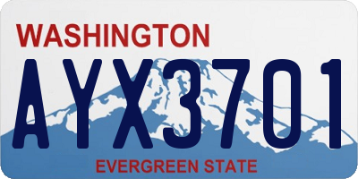 WA license plate AYX3701