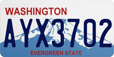 WA license plate AYX3702