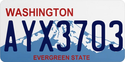 WA license plate AYX3703