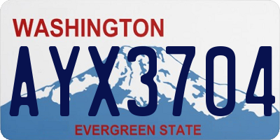 WA license plate AYX3704