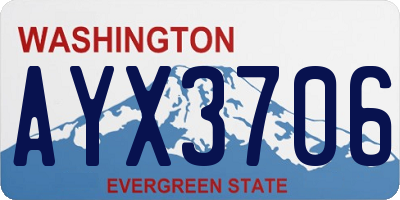 WA license plate AYX3706