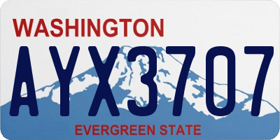 WA license plate AYX3707