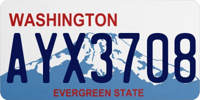 WA license plate AYX3708