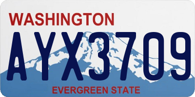 WA license plate AYX3709