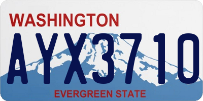 WA license plate AYX3710