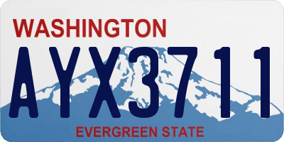 WA license plate AYX3711