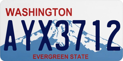 WA license plate AYX3712