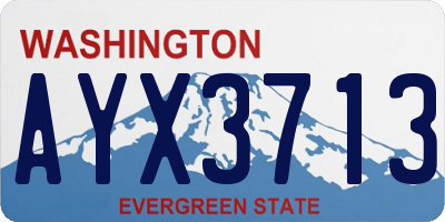 WA license plate AYX3713