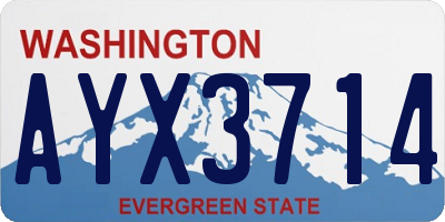 WA license plate AYX3714