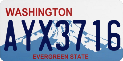 WA license plate AYX3716