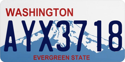 WA license plate AYX3718