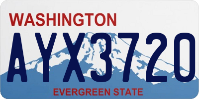 WA license plate AYX3720