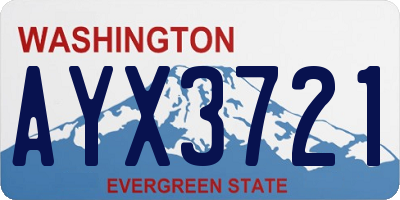 WA license plate AYX3721