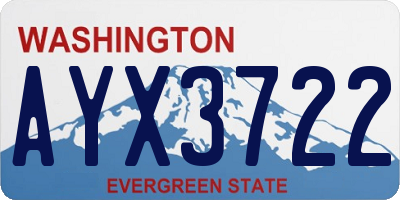 WA license plate AYX3722