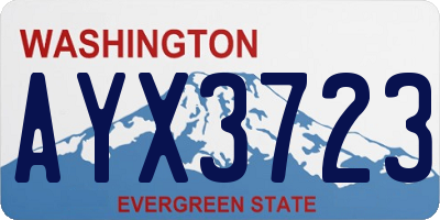 WA license plate AYX3723